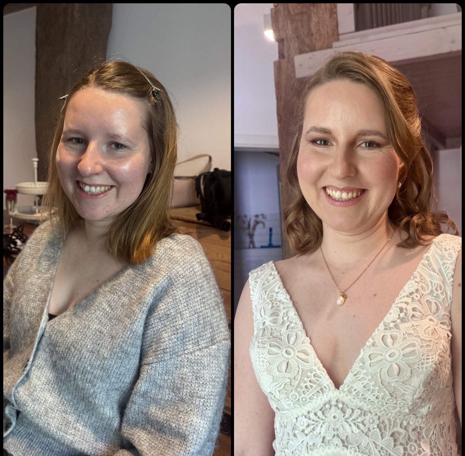 Braut vorher und nachher, Hair und Make-up von Yildiz Duman-Werner